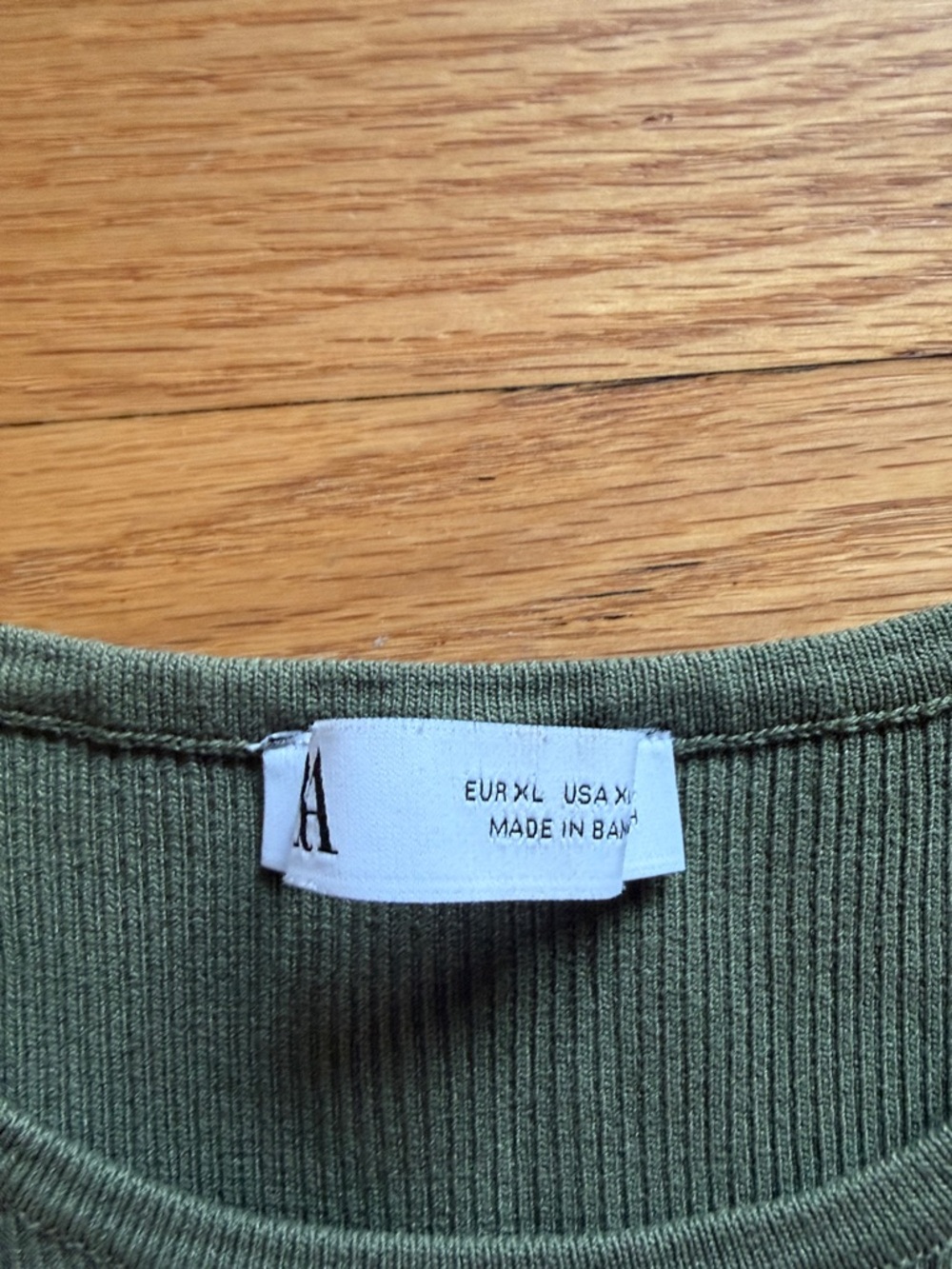 Zara Olive Ribbed Tank Top - Picture 2 of 5